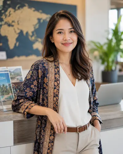 Illustrated portrait of a Malaysia travel route editor