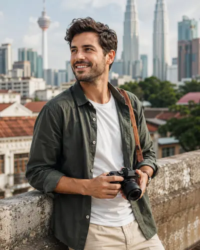 Illustrated portrait of a Borneo nature travel planner